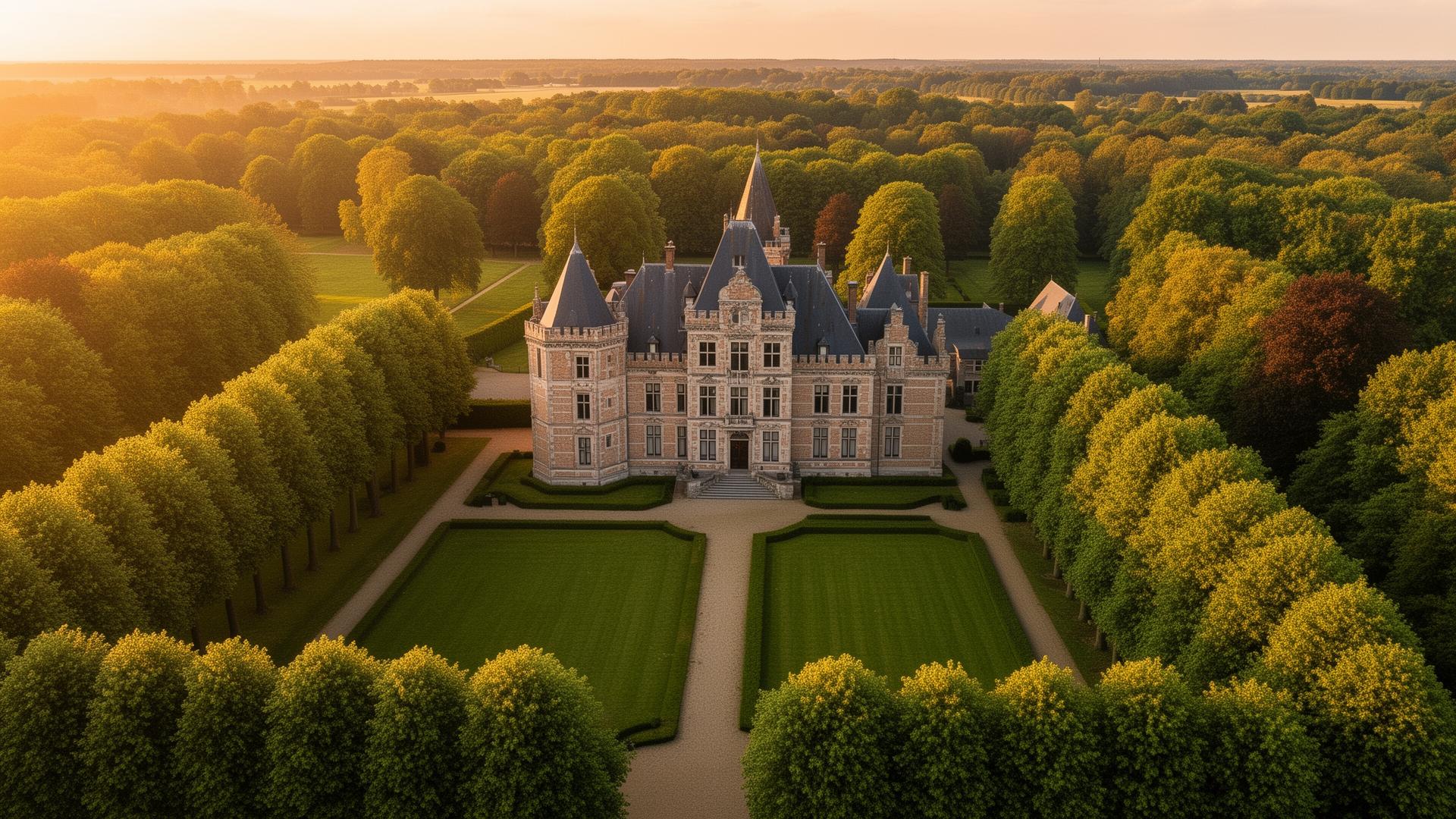 Parkdomein Hallehof vanuit de lucht
